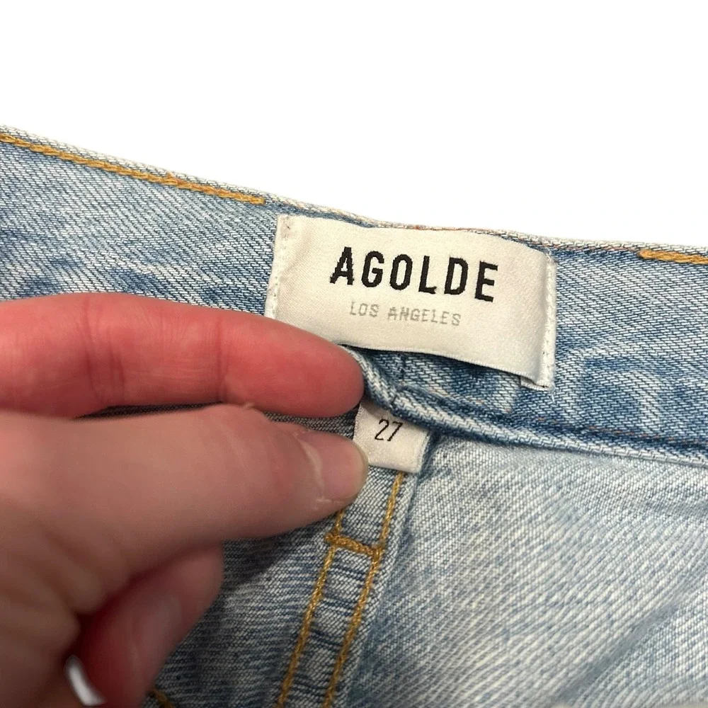 AGOLDE Riley High‎ Rise Straight Leg Distressed Jeans Women's Size 27